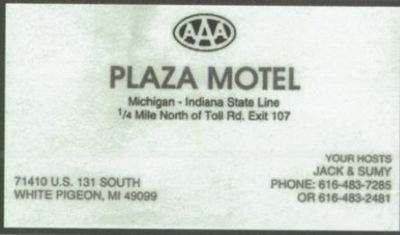 Plaza Motel - Vintage Yearbook Ad (newer photo)